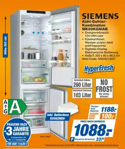 expert Techno Land SIEMENS Kühl-Gefrier- Kombination MK69KGNIAB Angebot