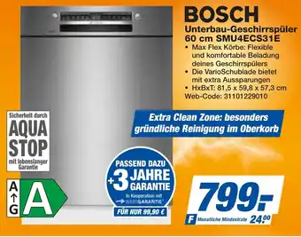 expert Techno Land BOSCH Unterbau-Geschirrspüler 60 cm SMU4ECS31E Angebot