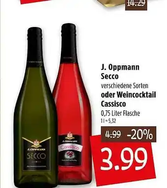 Kupsch J.oppmann Secco Oder Weincocktail Cassisco Angebot