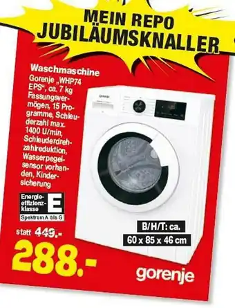 Repo Markt Waschmaschine Angebot