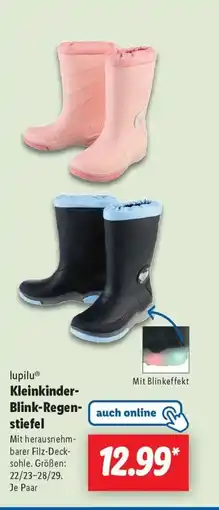 Lidl lupiluⓇ Kleinkinder- Blink-Regen- stiefel Angebot