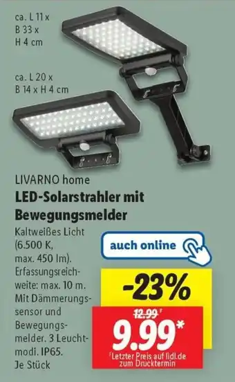 Lidl LIVARNO home LED-Solarstrahler mit Bewegungsmelder Angebot