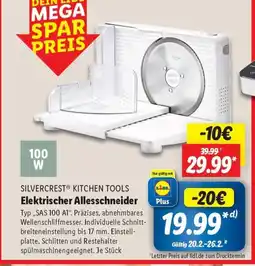 Lidl SILVERCRESTⓇ KITCHEN TOOLS Elektrischer Allesschneidnstell- Angebot