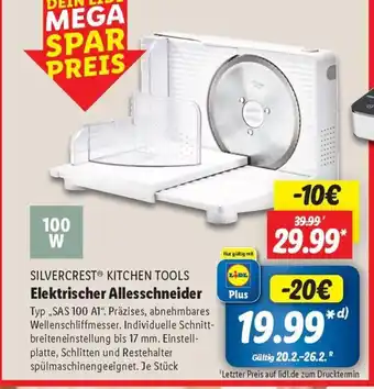 Lidl SILVERCRESTⓇ KITCHEN TOOLS Elektrischer Allesschneidnstell- Angebot