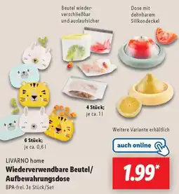 Lidl LIVARNO home Wiederverwendbare Beutel/ Aufbewahrungsdose Angebot