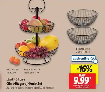 Lidl LIVARNO home Obst-Etagere/-Korb-Set Angebot