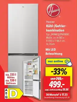 Lidl Hoover Kühl-/Gefrier- kombination Angebot