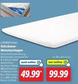 Lidl LIVARNO home Gelschaum- Matratzentopper Angebot