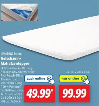 Lidl LIVARNO home Gelschaum- Matratzentopper Angebot