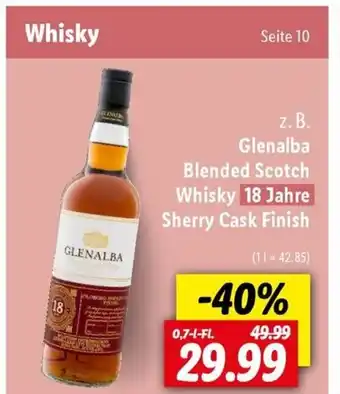 Lidl Blended Scotch Whisky 18 Jahre Sherry Cask Finish Angebot