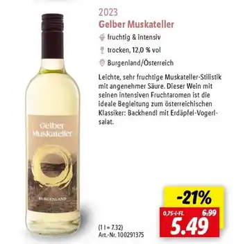 Lidl Gelber Muskateller Angebot