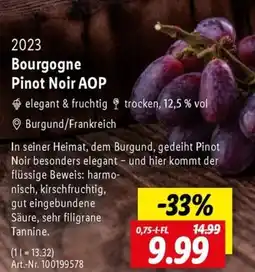 Lidl 2023 Bourgogne Pinot Noir AOP Angebot