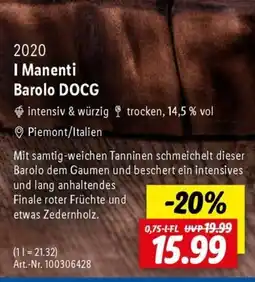 Lidl 2020 I Manenti Barolo DOCG Angebot