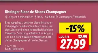 Lidl Bissinger Blanc de Blancs Champagner Angebot