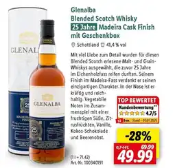 Lidl Glenalba Blended Scotch Whisky 25 Jahre Madeira Cask Finish mit Geschenkbox Angebot