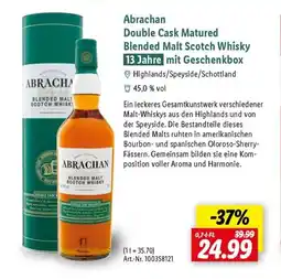 Lidl ABRACHA Double Cask Matured Blended Malt Scotch Whisky 13 Jahre mit Geschenkbox Highlands/Speyside/Schottland Angebot