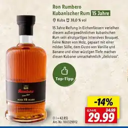 Lidl Ron Rumbero Kubanischer Rum 15 Jahre Angebot