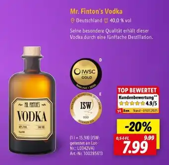 Lidl Mr. Finton's Vodka Angebot