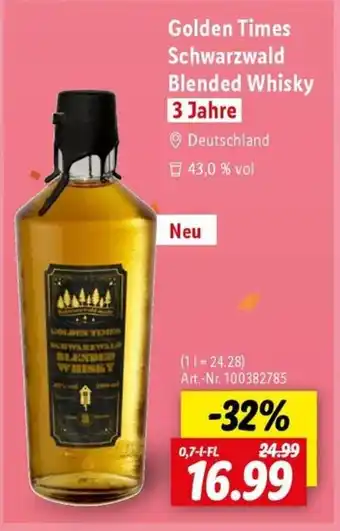 Lidl Golden Times Schwarzwald Blended Whisky Angebot