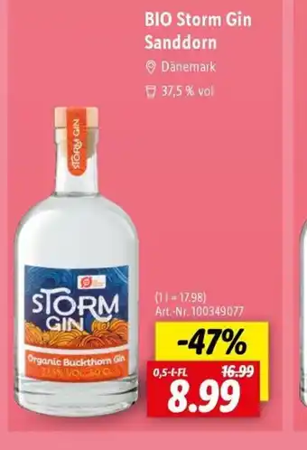 Lidl BIO Storm Gin Sanddorn Angebot