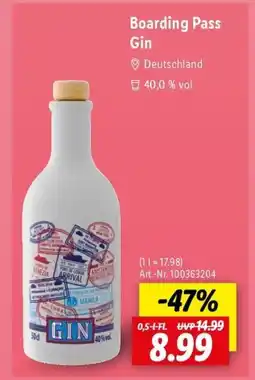 Lidl Boarding Pass Gin Angebot