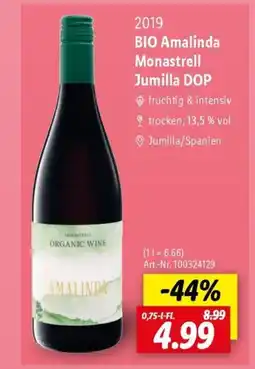 Lidl BIO Amalinda Monastrell Jumilla DOP Angebot