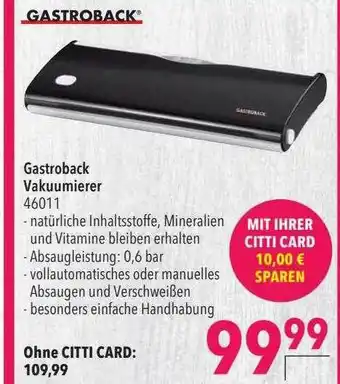 CITTI Markt Gastroback Vakuumierer Angebot