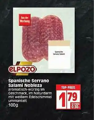 Edeka Elpozo Spanische Serrano Salami Nobleza Angebot