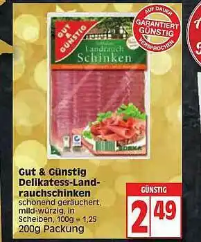 Edeka Gut & Günstig Delikatess Land Rauchschinken Angebot