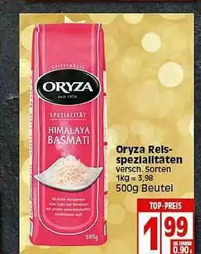 Elli Markt Oryza Reis Spezialitäten Angebot