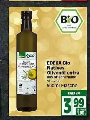 Elli Markt Edeka Bio Natives Olivenöl Extra Angebot