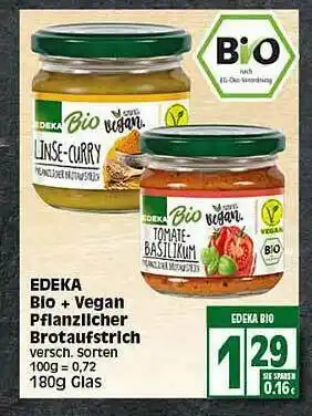 Elli Markt Edeka Bio + Vegan Pflanzlich Brotaufstrich Angebot