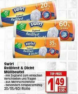 Elli Markt Swirl Reißfest & Dicht Müllbeutel Angebot