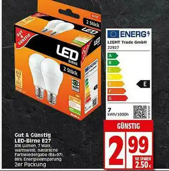 Elli Markt Gut & Günstig Led-birne E27 Angebot