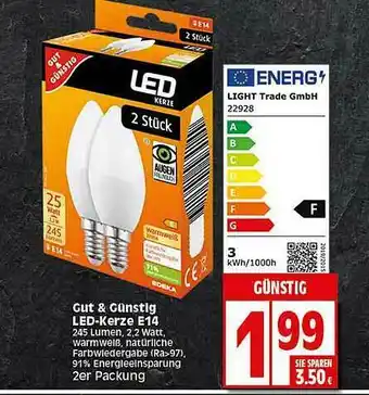 Elli Markt Gut & Günstig Led Kerze E14 Angebot