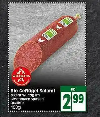 Elli Markt Bio Geflügel Salami Angebot