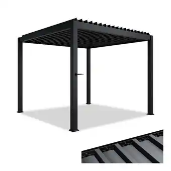 Netto Marken-Discount Juskys Lamellendach Tahiti 3x3 m - Stahl Pergola - Terrassenüberdachung stabil - Anthrazit Angebot