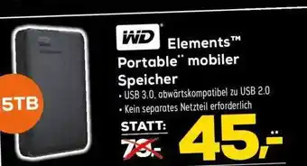 Euronics Wd Elements Portable Mobiler Speicher Angebot