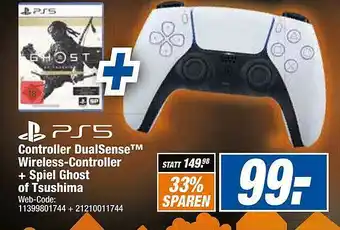 HEM Expert Ps5 Controller Dualsense Wireless-controller + Spiel Ghost Of Tsushima Angebot