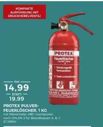 BBM Baumarkt Protex Pulver-feuerlöscher 1 Kg Angebot