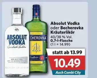 Combi Absolut Vodka Oder Becherovka Krauterlikor Angebot