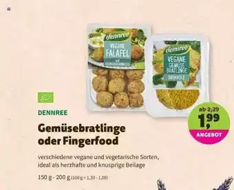 Denns BioMarkt Dennree Gemüsebratlinge Oder Fingerfood Angebot