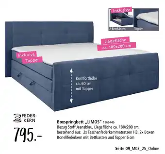 Zurbrüggen FEDER- KERN Boxspringbett,,LIMOS Angebot