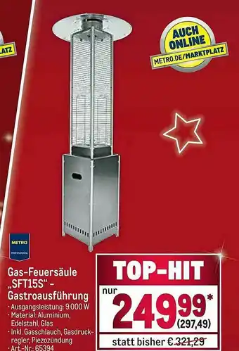 METRO Metro Professional Metro Gas-feuersäule Sft15s Gastroausführung Angebot