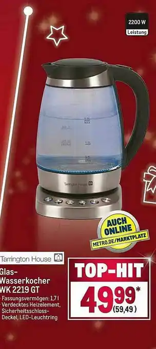 METRO Tarrington House Glas-wasserkocher Wk2219gt Angebot