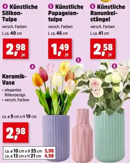 Thomas Philipps Künstliche silikon-tulpe oder papageien-tulpe oder ranunkel-stängel oder keramik-vase Angebot