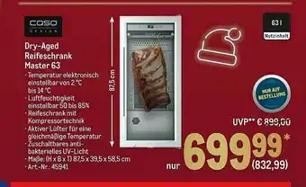 METRO Caso Dry-aged Reifeschrank Master 63 Angebot