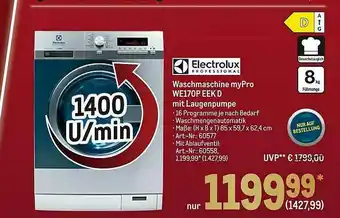 METRO Electrolux Waschmaschine Mypro We170p Eek D Mit Laugenpumpe Angebot