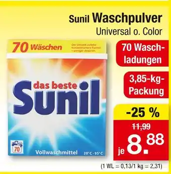 Zimmermann Sunil waschpulver universal o. color Angebot