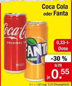 Zimmermann Coca cola oder fanta Angebot